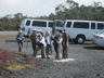 Near Saddle Rd, The group assembles.