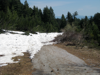 Avalanche across road in Pirin Mountain